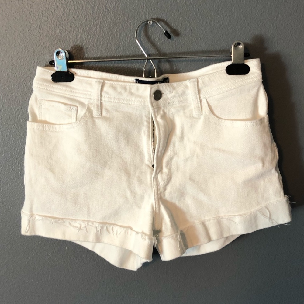 White jean shorts